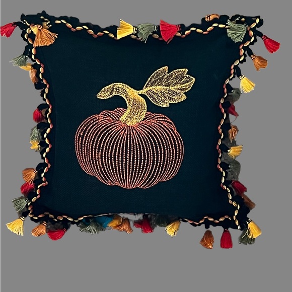 Cute Fall Pillow with Pumpkin - Picture 2 of 3
